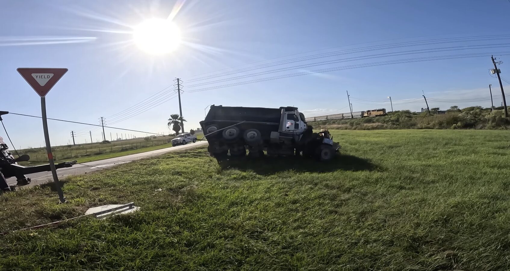 Heavy-duty towing truck handling large vehicle recovery